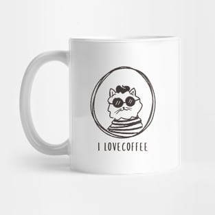 i love coffee funny cat Mug